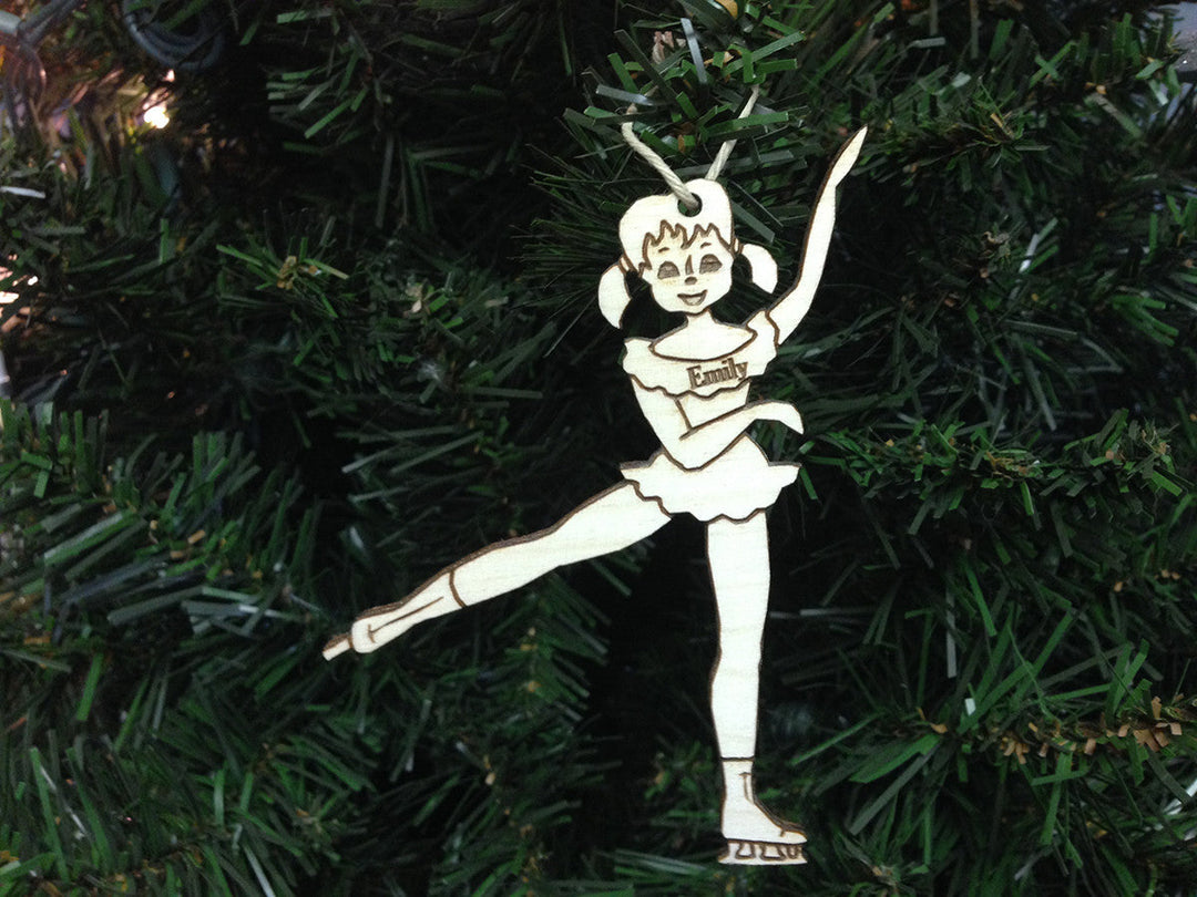 Ice Skating 4 personalized Christmas ornament