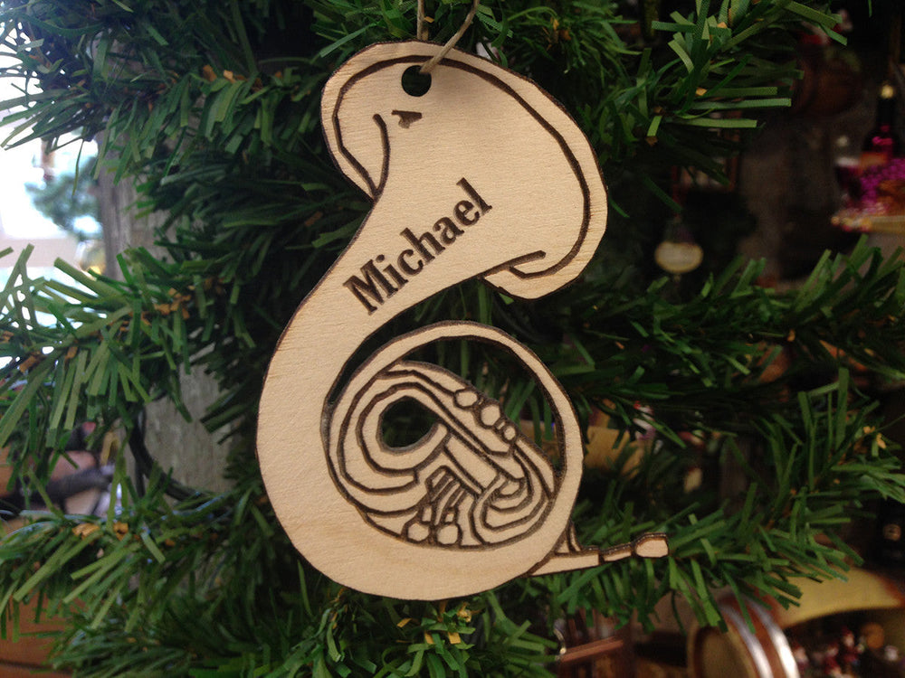 Tuba 2 personalized Christmas ornament