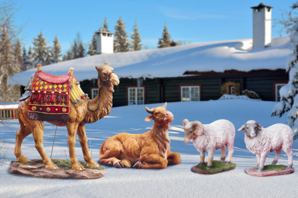 Real Life Outdoor Nativity - Animals set - Camel, Cow, Goat, Sheep, handcrafted Christmas gift, Grande Place, Lancaster County PA