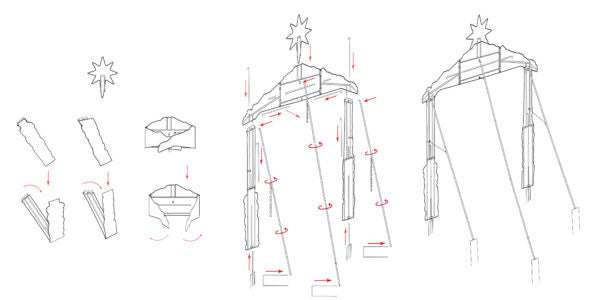 Set up is a snap and each piece comes with durable, three pronged metal stakes to anchor them into the ground. In addition, the sets come with brackets intended to secure the pieces.