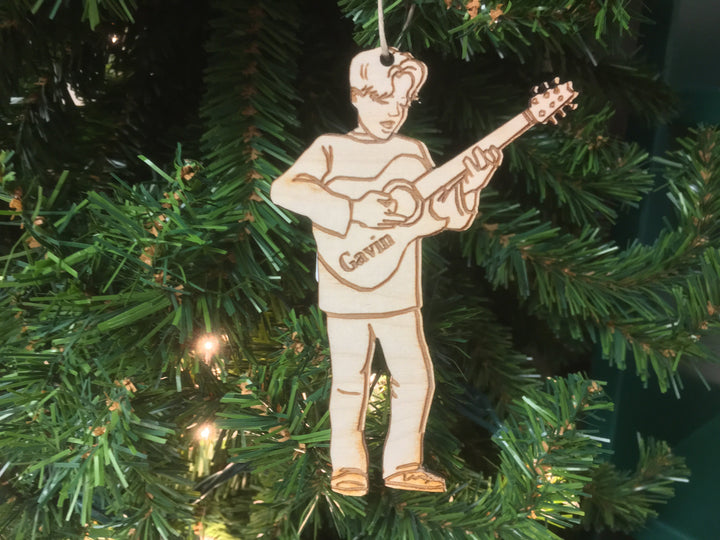 Guitarist 8 personalized Christmas ornament