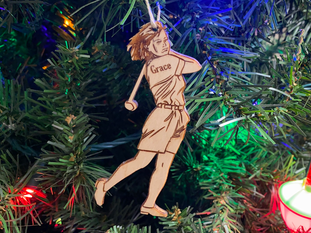 Golfer 2 personalized Christmas ornament