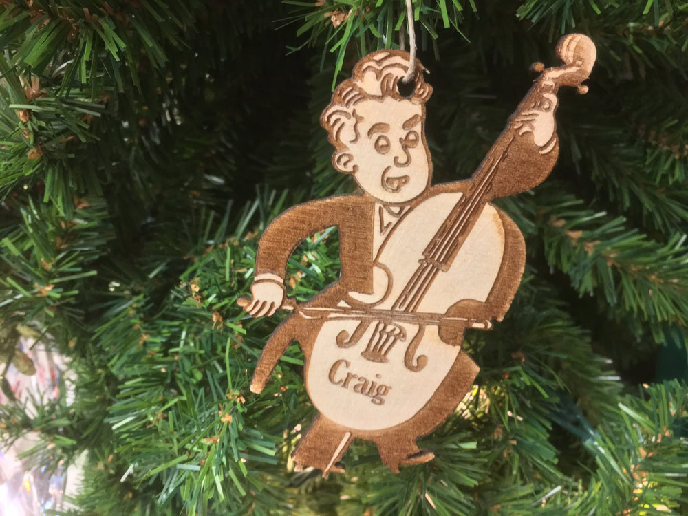Cellist 1 personalized Christmas ornament