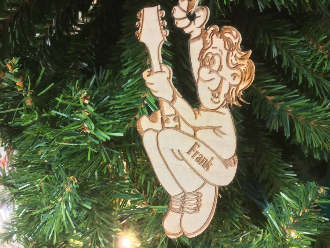Guitarist 5 personalized Christmas ornament