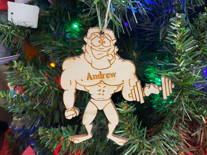 Body Builder 1 personalized Christmas ornament