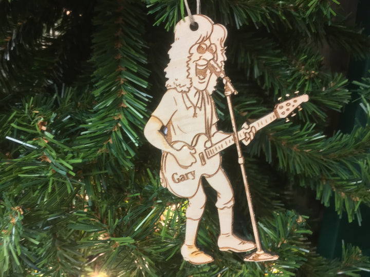 Guitarist 3 personalized Christmas ornament