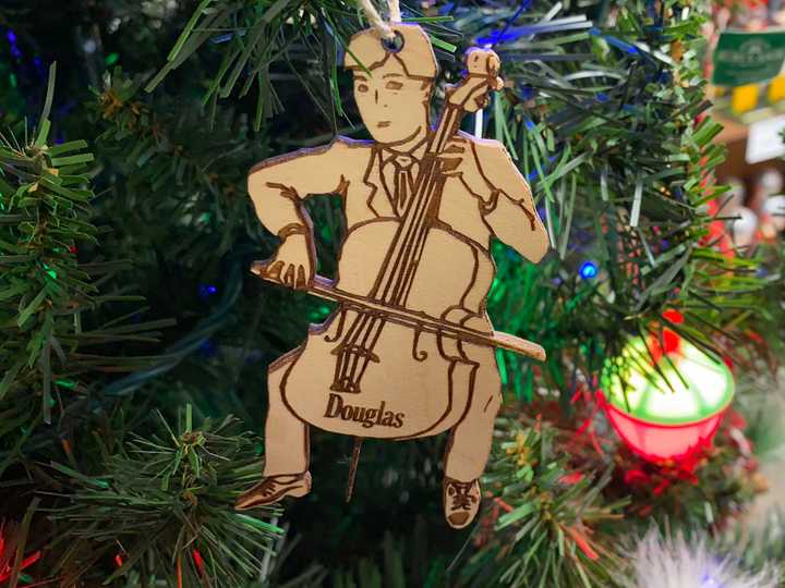 Cellist 2 personalized Christmas ornament