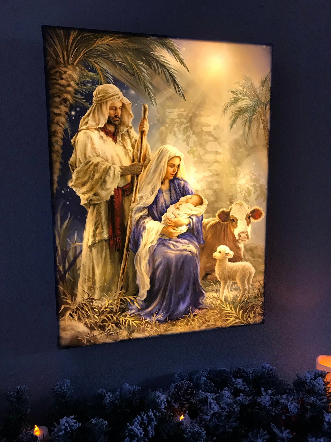 Holy Night 18x24 Fully Illuminated LED Wall Art