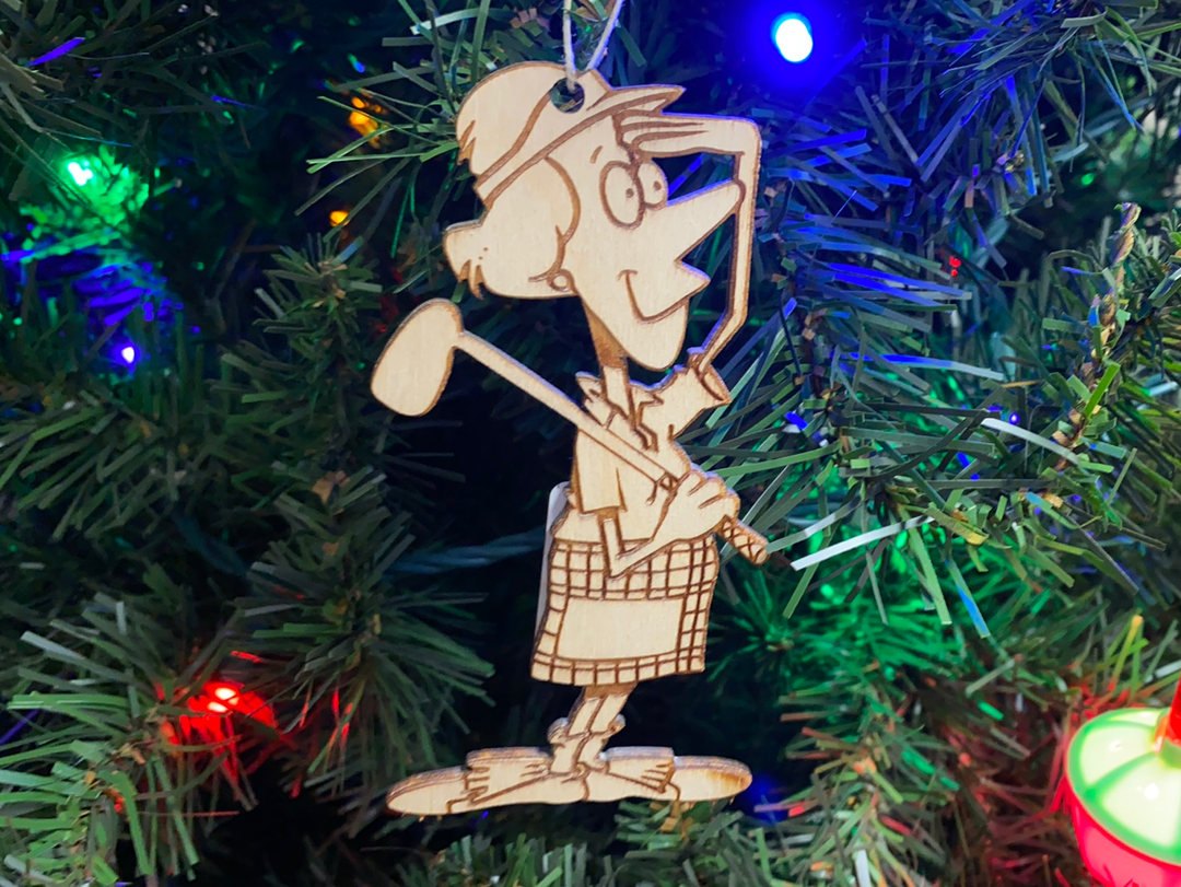 Golfer 3 personalized Christmas ornament