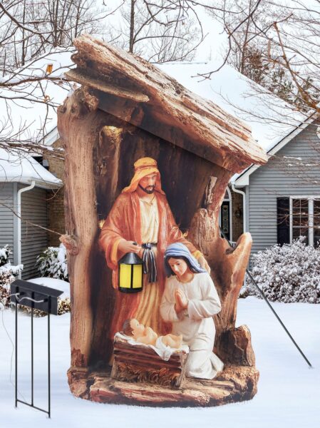 The Silent Night Lighted Outdoor Nativity, handcrafted Christmas gift, Grande Place, Lancaster County PA