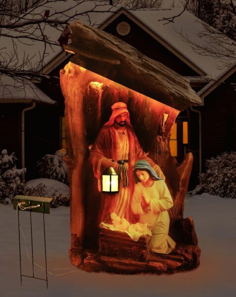 The Silent Night Lighted Outdoor Nativity
