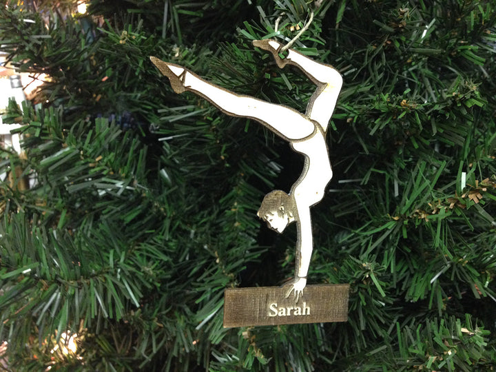 Gymnast 1 personalized Christmas ornament
