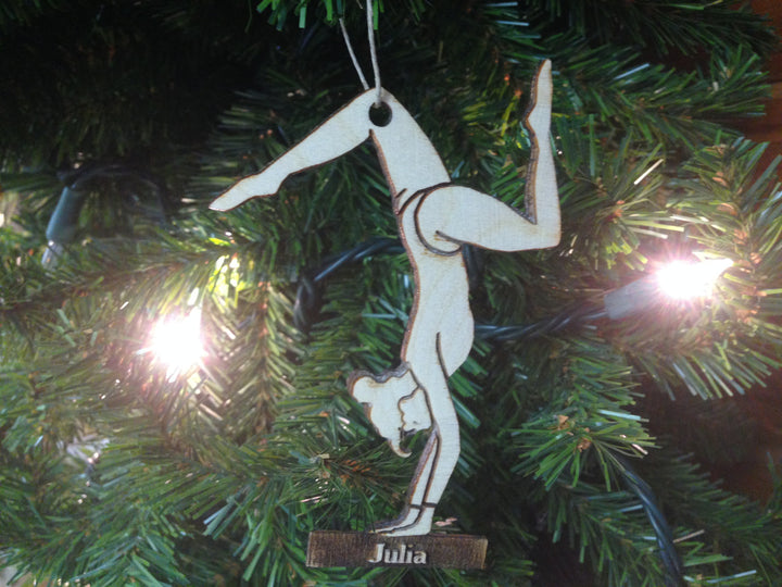 Gymnast 2 personalized Christmas ornament