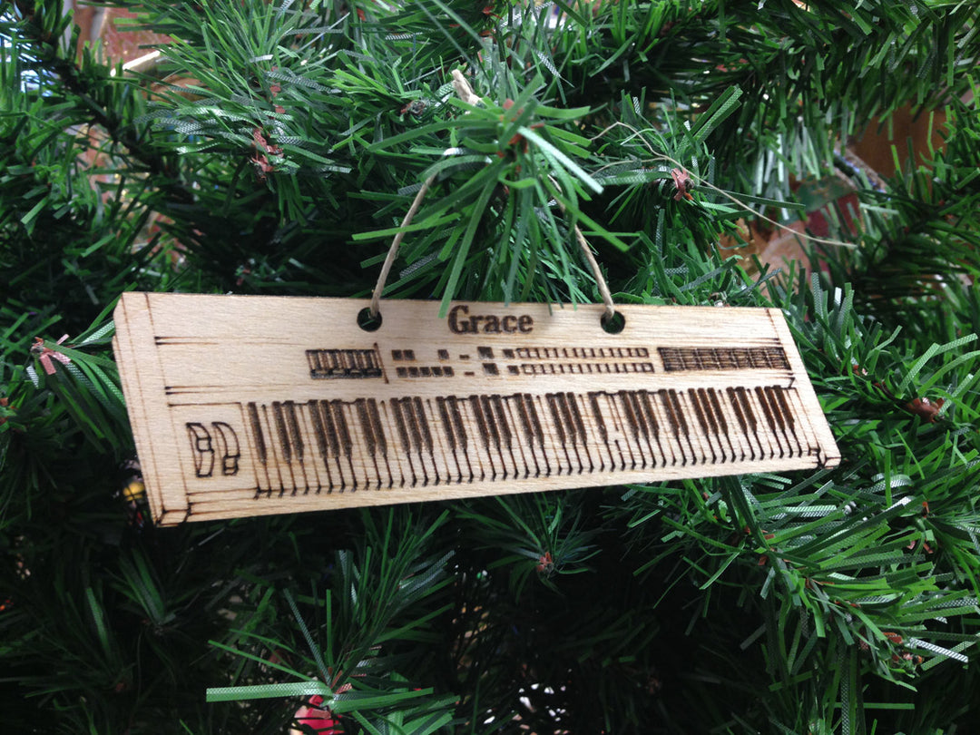 Keyboard personalized Christmas ornament