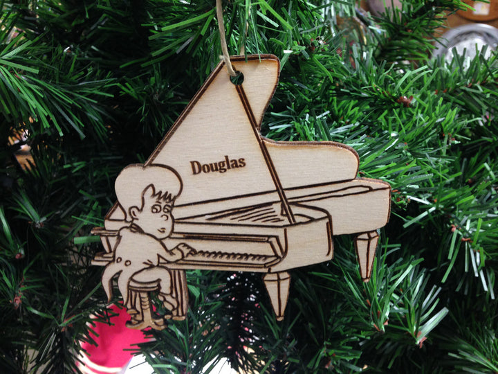 Pianist 1 personalized Christmas ornament