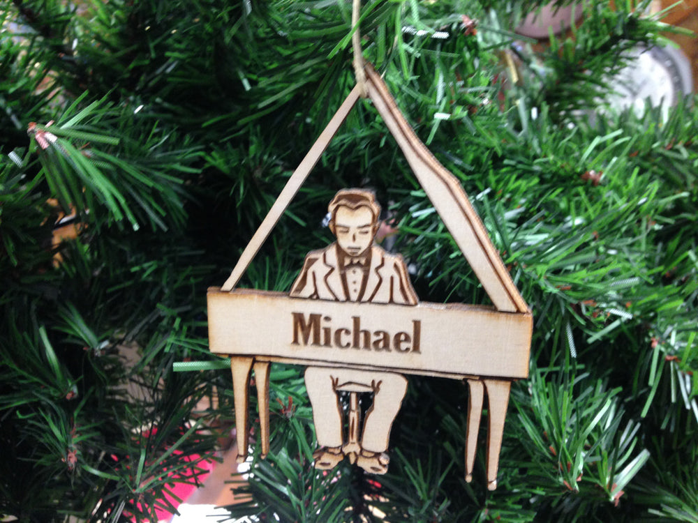 Pianist 2 personalized Christmas ornament
