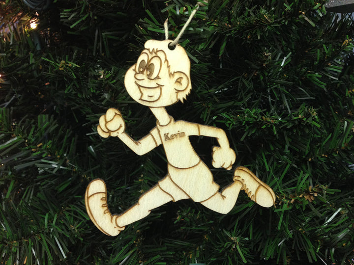 Runner 1 personalized Christmas ornament