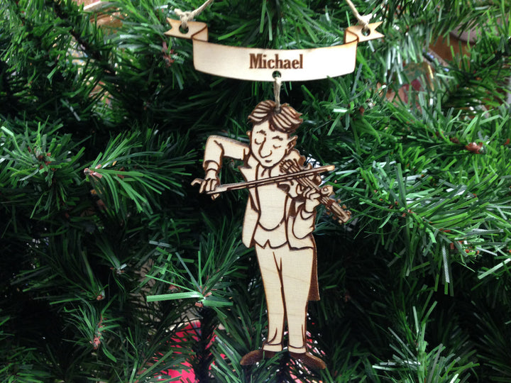 Violinist 1 personalized Christmas ornament