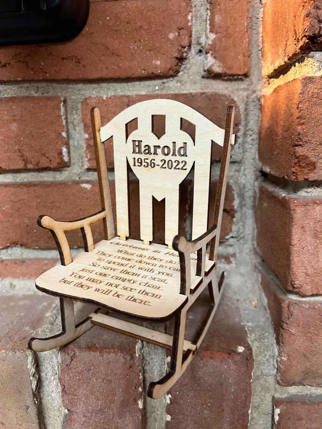 Memorial Rocking Chair, handcrafted Christmas gift, Grande Place, Lancaster County PA