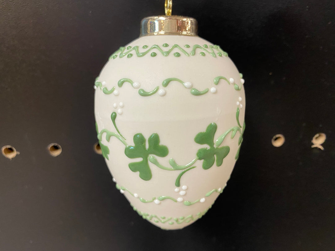 Green Clover Porcelain Ornament