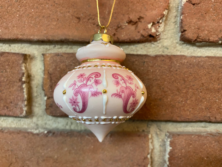 Victorian Pink and Gold Porcelain Ornament