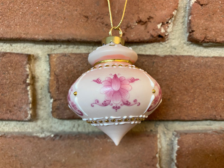 Victorian Pink and Gold Porcelain Ornament