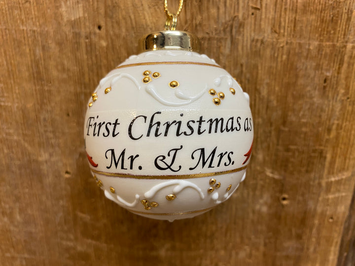 First Christmas as Mr. &amp; Mrs. 2021 Porcelain Ornament