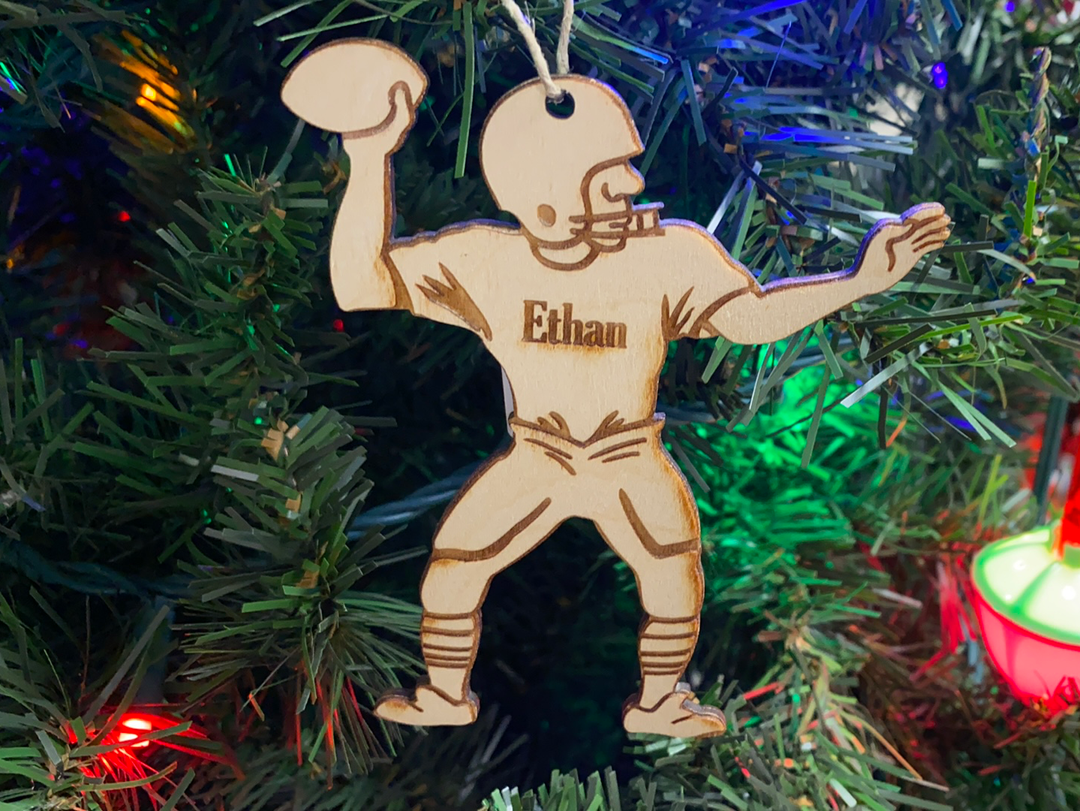 Football Player 3, handcrafted Christmas gift, Grande Place, Lancaster County PA