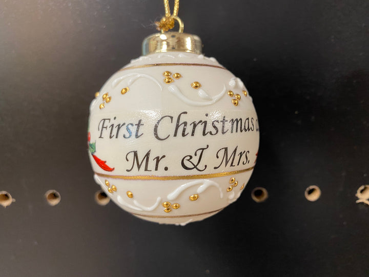 First Christmas as Mr. &amp; Mrs. 2021 Porcelain Ornament