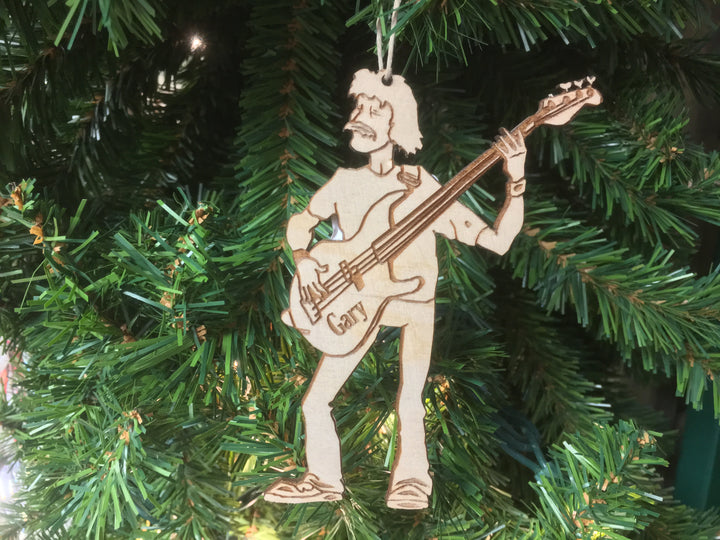 Bass Player 3 personalized Christmas ornament