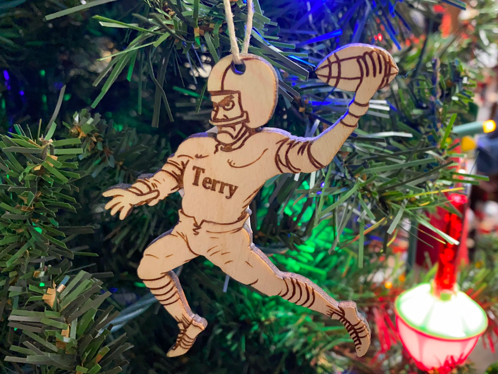 Football Player 2 personalized Christmas ornament