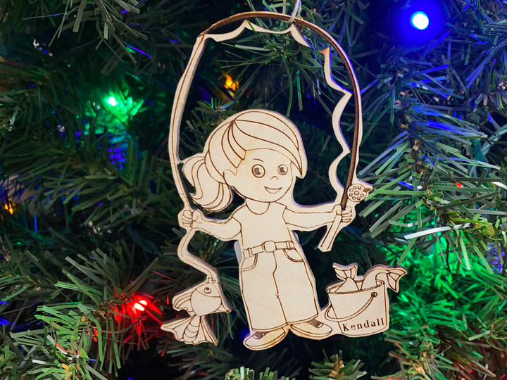 Fishing 2 - Girl, handcrafted Christmas gift, Grande Place, Lancaster County PA