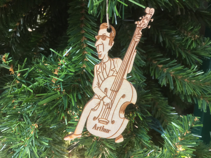 Bass Player 1 personalized Christmas ornament