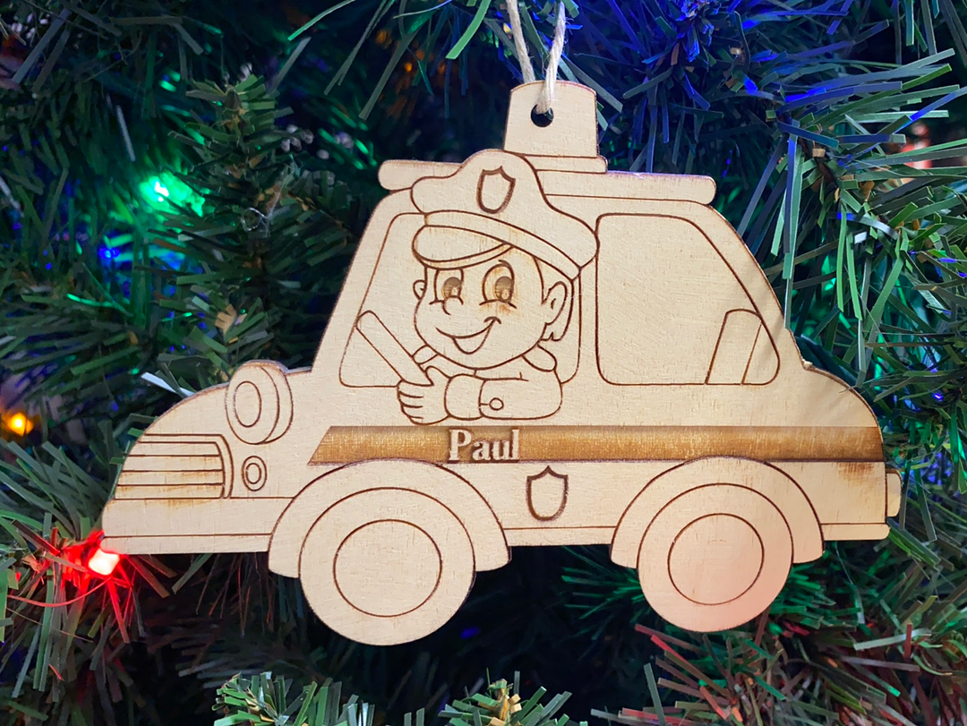 Police Car, handcrafted Christmas gift, Grande Place, Lancaster County PA