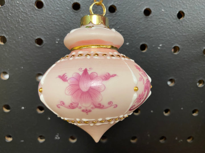 Victorian Pink and Gold Porcelain Ornament