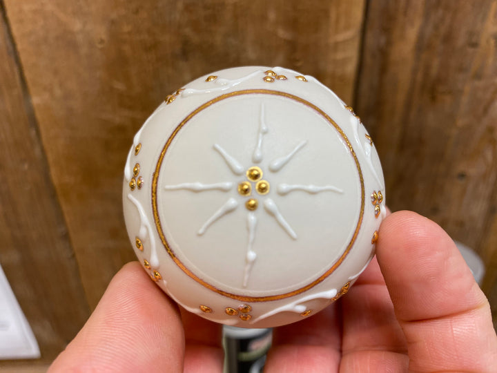 Married 2021 Victorian Burgundy, Ivory and Gold Porcelain Ornament