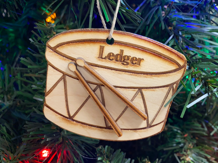 Drum personalized Christmas ornament