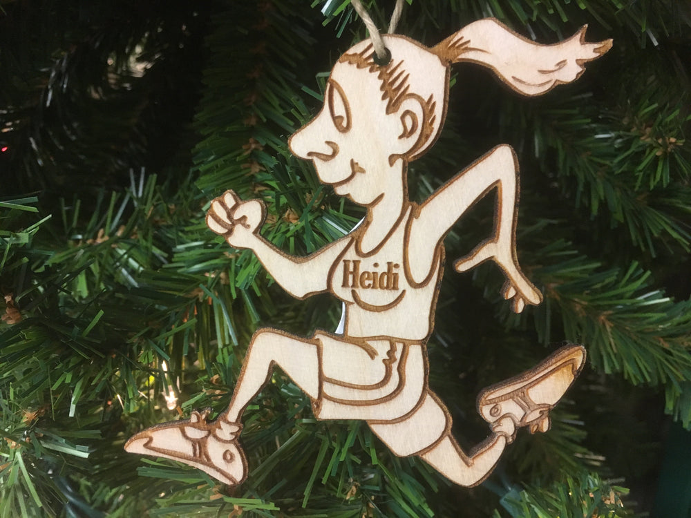 Runner 3 personalized Christmas ornament