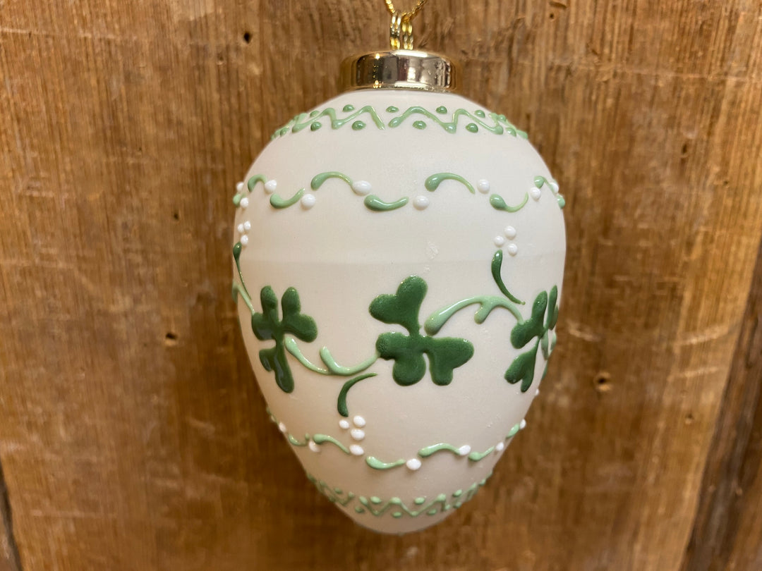 Green Clover Porcelain Ornament