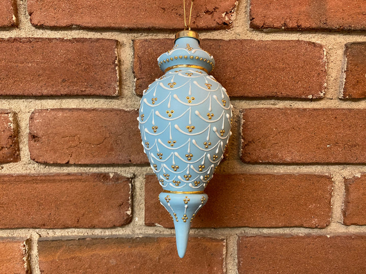 Victorian Powder Blue Porcelain Ornament — Extra Large