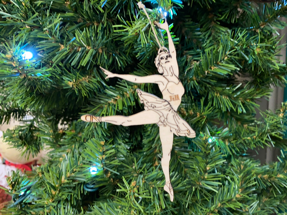 Ballet 2 personalized Christmas ornament