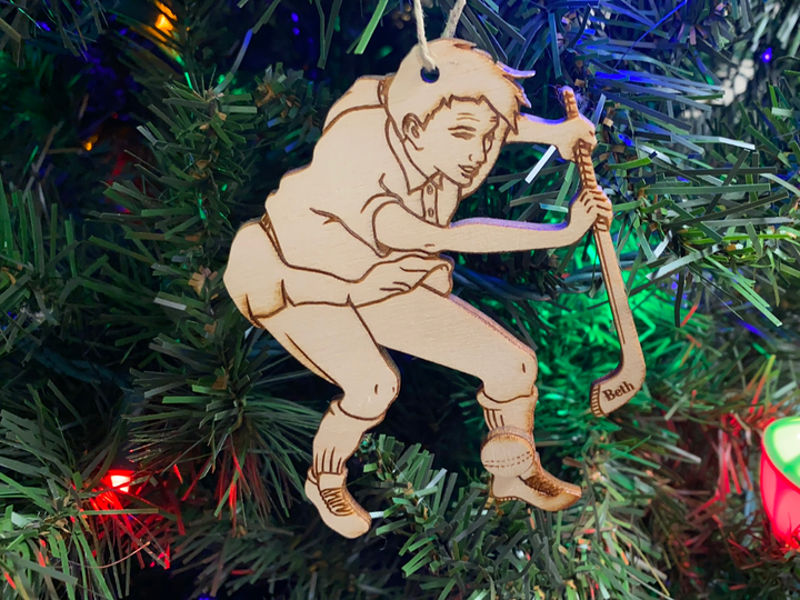 Field Hockey 1 personalized Christmas ornament