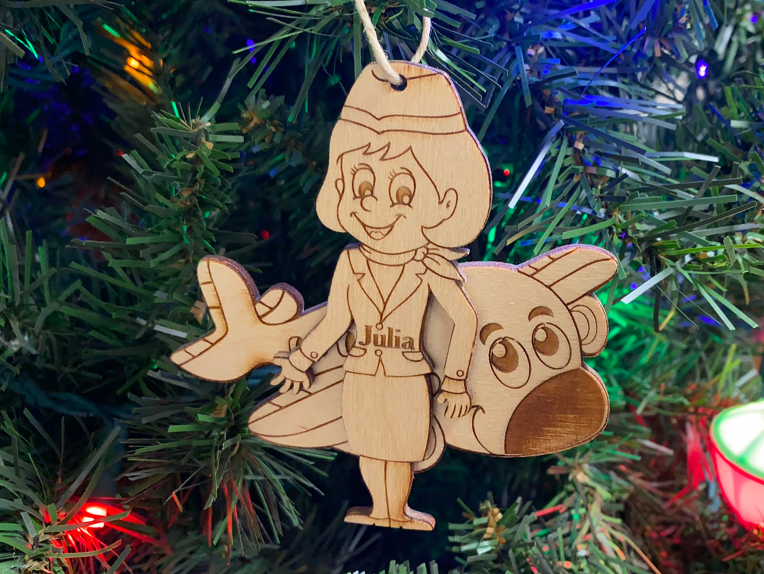 Flight Attendant, handcrafted Christmas gift, Grande Place, Lancaster County PA