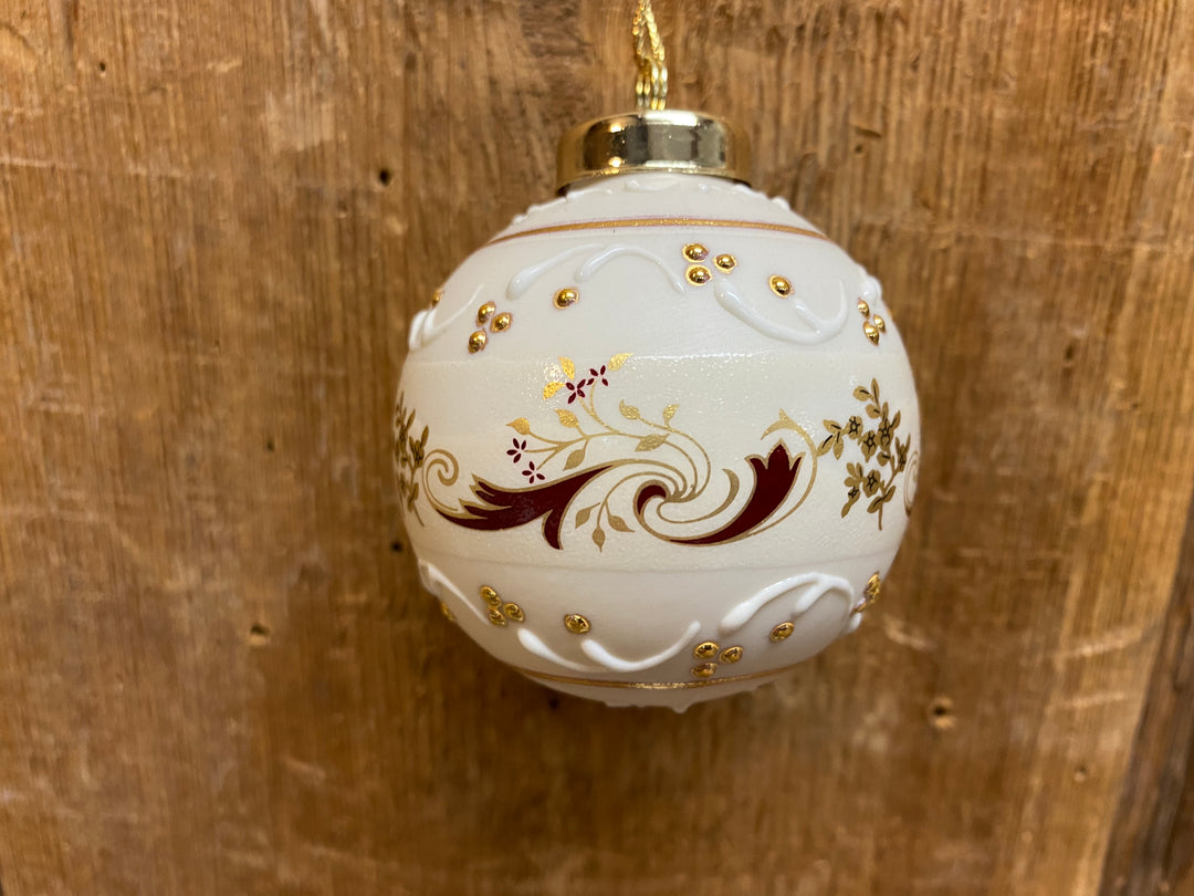Married 2021 Victorian Burgundy, Ivory and Gold Porcelain Ornament