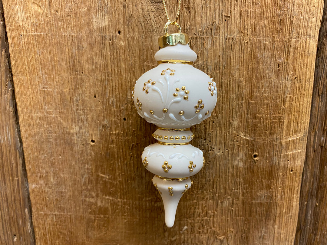 Victorian White and Gold Porcelain Ornament