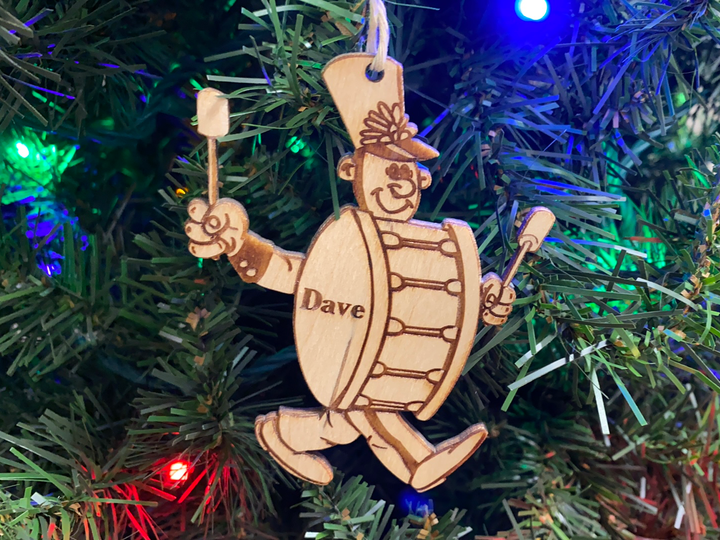 Drum Major 3 personalized Christmas ornament