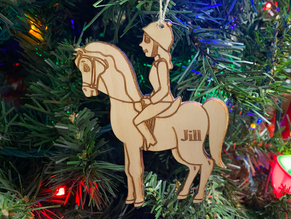 Equestrian 3 personalized Christmas ornament