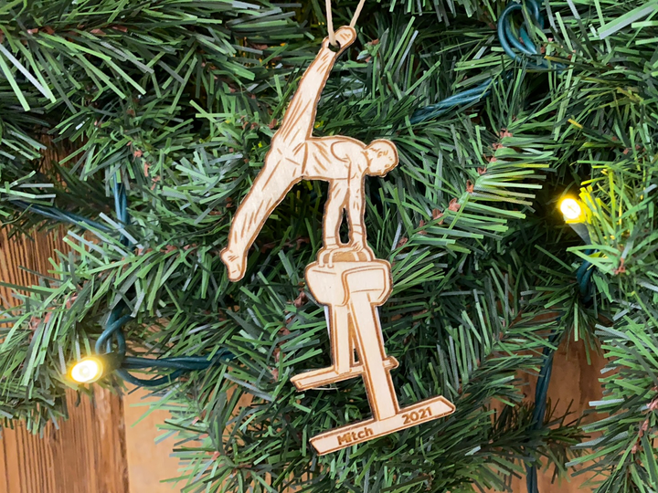 Pommel Horse Gymnast, handcrafted Christmas gift, Grande Place, Lancaster County PA