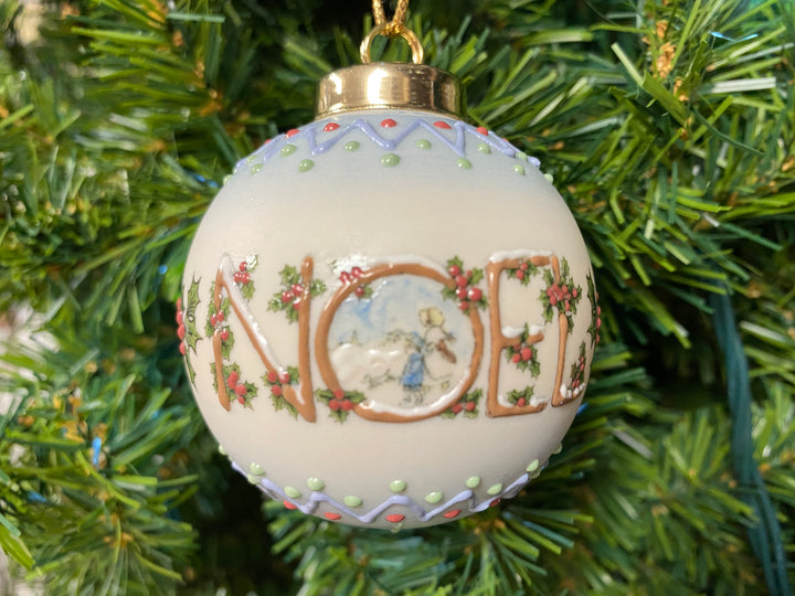 Noel Porcelain Ornament, handcrafted Christmas gift, Grande Place, Lancaster County PA