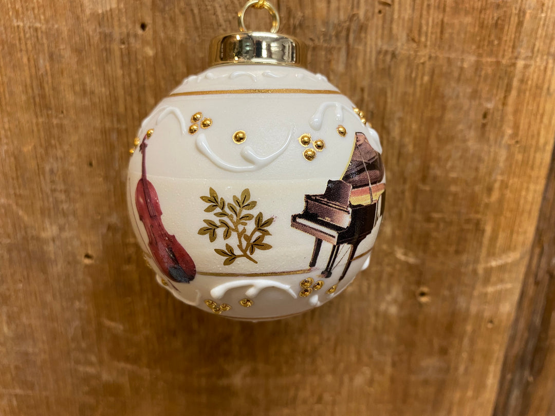 Victorian Music Instruments Porcelain Ornament